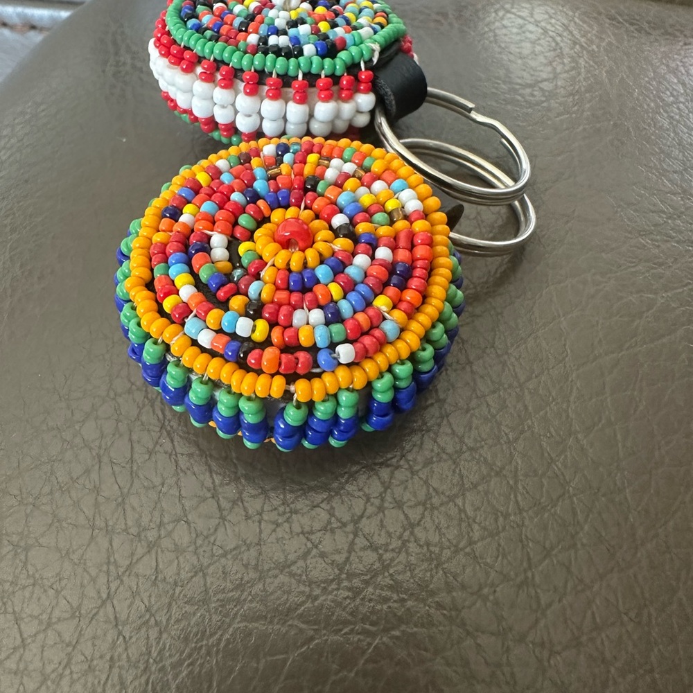 Two Included Fabulous Beaded African Keychains - Picture 2 of 2